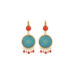 Capraia delicate sleeper earrings - turquoise