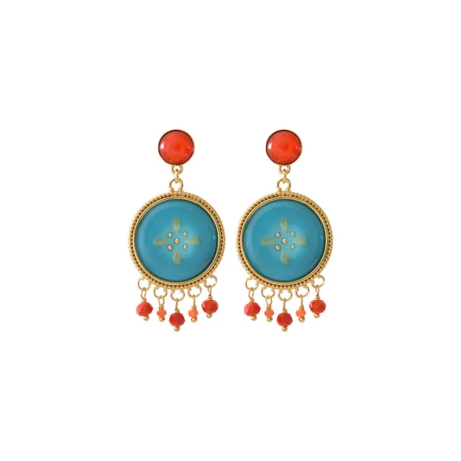 Capraia fine stud earrings - turquoise