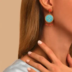 Capraia fine stud earrings - turquoise
