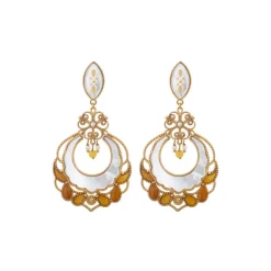Capraia thin clip-on earrings - white