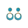 Capraia thin clip-on earrings - turquoise