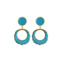 Capraia thin clip-on earrings - turquoise