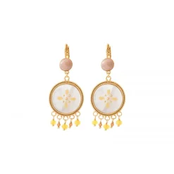 Capraia thin sleeper earrings - white