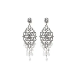 Chiara baroque stud earrings - silver