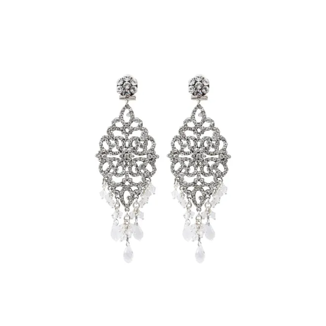 Chiara baroque stud earrings - silver