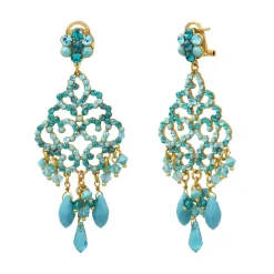 Chiara dangle stud earrings - turquoise