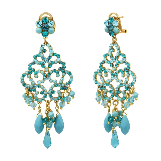 Chiara dangle stud earrings - turquoise