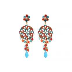 Chiara dangling pierced stud earrings - red