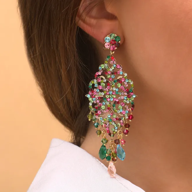 Chiara flower stud earrings - multicoloured