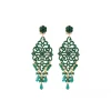 Chiara long stud earrings for pierced ears - green