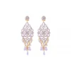 Chiara long stud earrings for pierced ears - violet