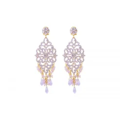 Chiara long stud earrings for pierced ears - violet