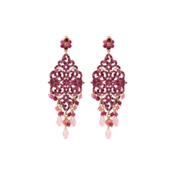 Chiara pierced drop stud earrings - fuchsia pink