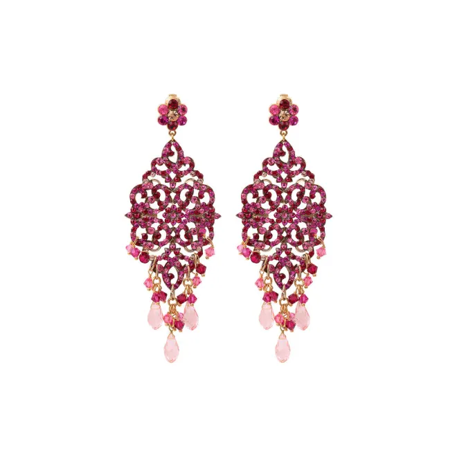 Chiara pierced drop stud earrings - fuchsia pink