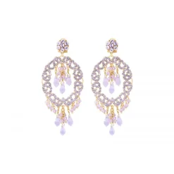 Chiara pierced stud drop earrings - violet