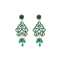 Chiara pierced stud earrings - green