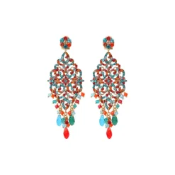 Chiara pierced stud earrings - red and blue