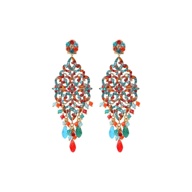 Chiara pierced stud earrings - red and blue