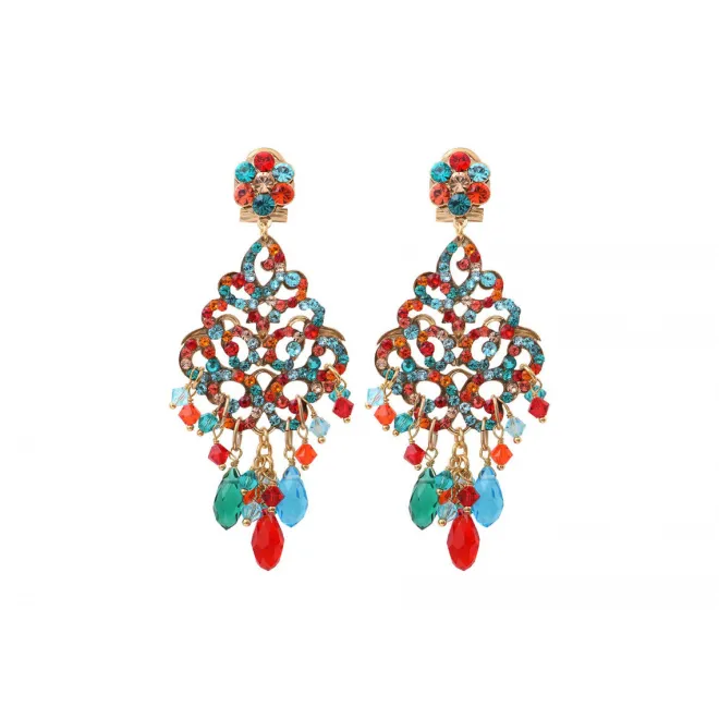 Chiara pierced stud earrings - red