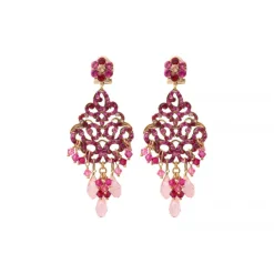 Chiara pierced stud earrings - fuchsia pink