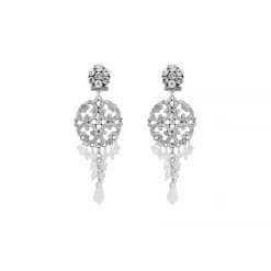 Chiara round stud earrings - silver