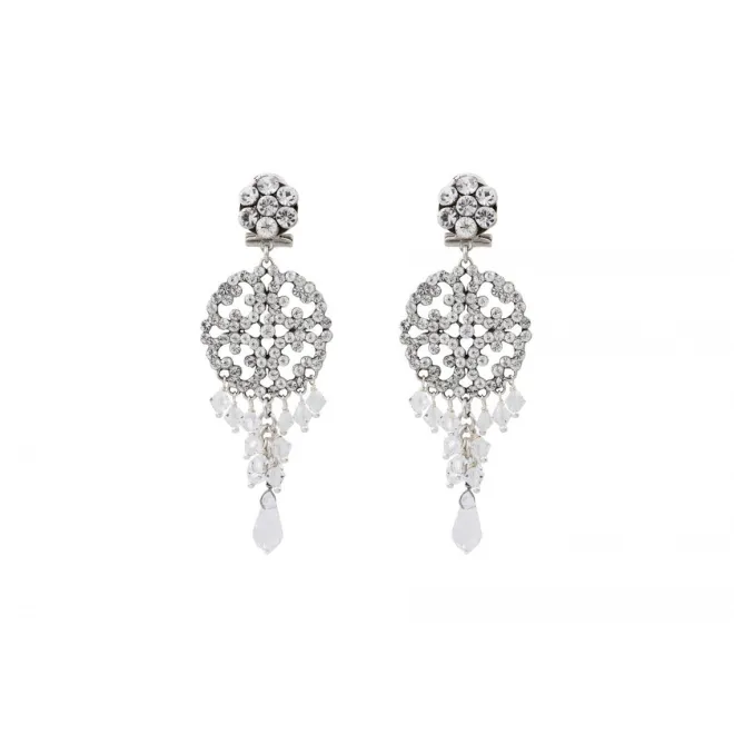 Chiara round stud earrings - silver