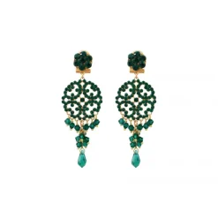 Chiara thin stud earrings - green