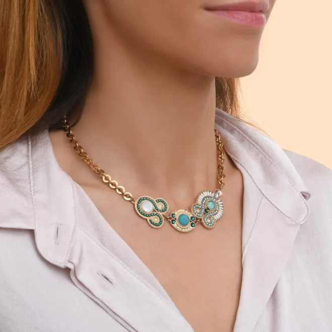 Circus Adjustable Short Chain Necklace - Blue