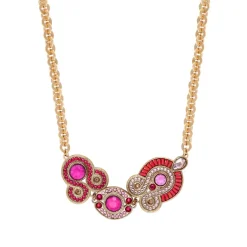 Circus Adjustable Short Chain Necklace - Fuchsia Pink