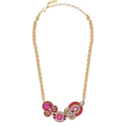 Circus Adjustable Short Chain Necklace - Fuchsia Pink