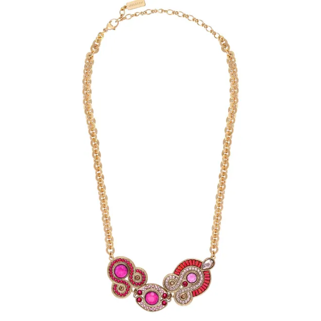 Circus Adjustable Short Chain Necklace - Fuchsia Pink