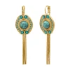 Circus chain sleeper earrings - turquoise