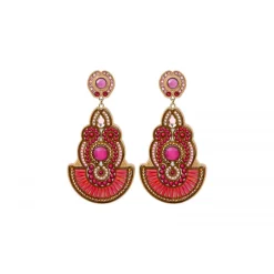 Circus clip-on earrings - fuchsia pink