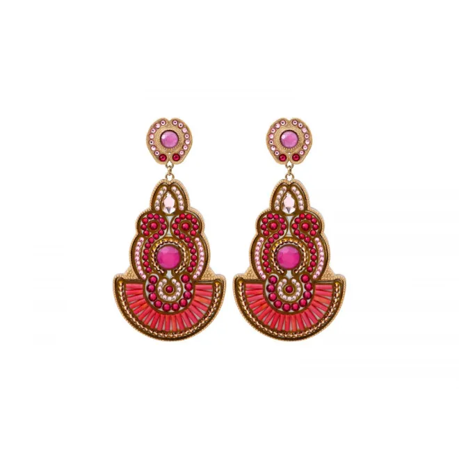 Circus clip-on earrings - fuchsia pink