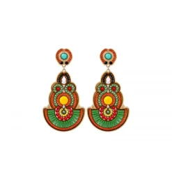 Circus clip-on earrings - green
