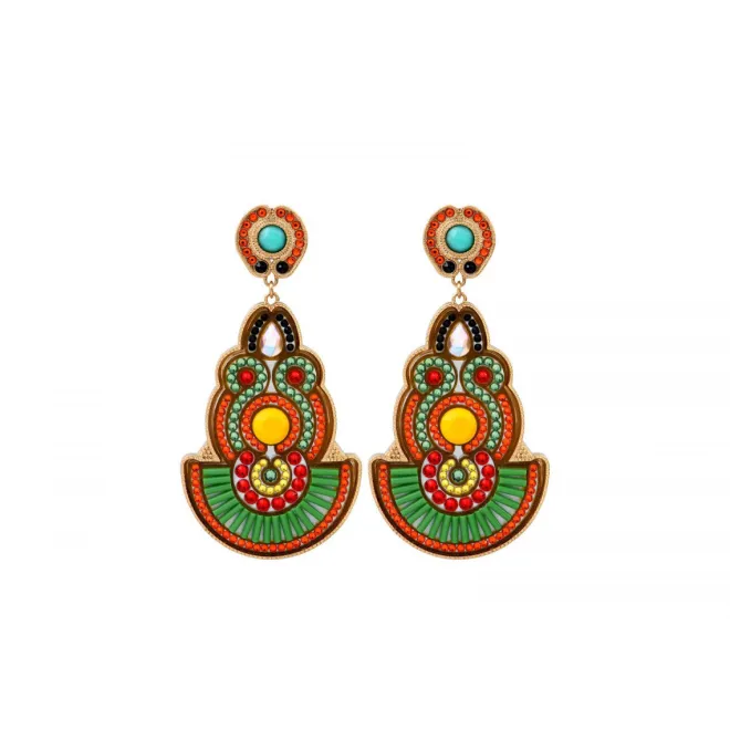 Circus clip-on earrings - green