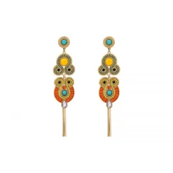 Circus long pierced stud earrings - green