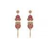 Circus long stud pierced earrings - fuchsia pink