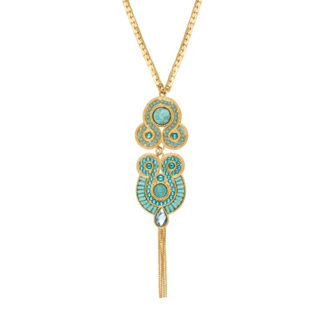 Circus pendant necklace - turquoise