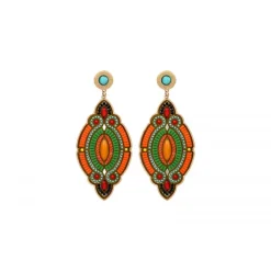 Circus pierced stud earrings - green