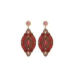 Circus pierced stud earrings - fuchsia pink