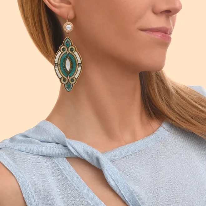 Circus sleeper drop earrings - blue