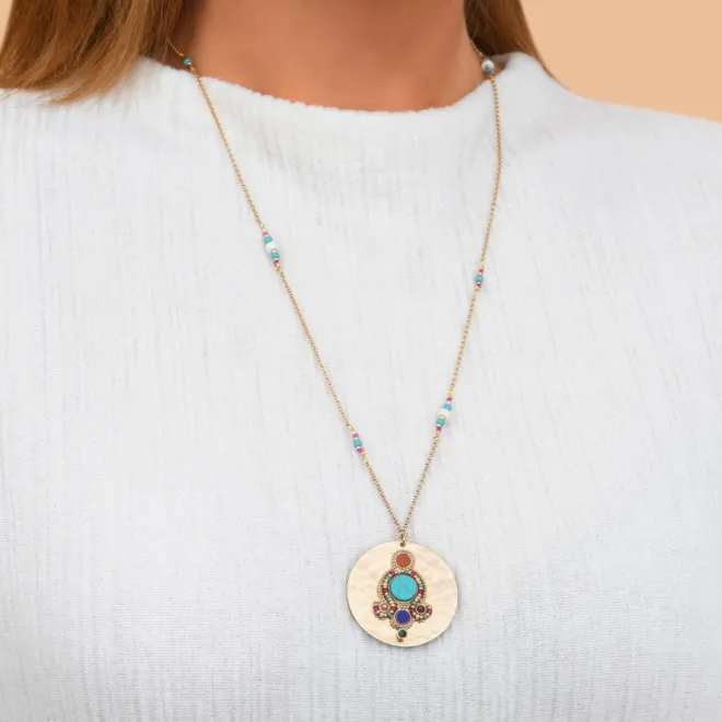 Claudia Adjustable Pendant Necklace - Multicolored