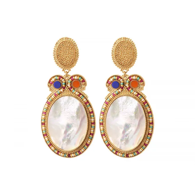 Claudia clip-on earrings - mother-of-pearl