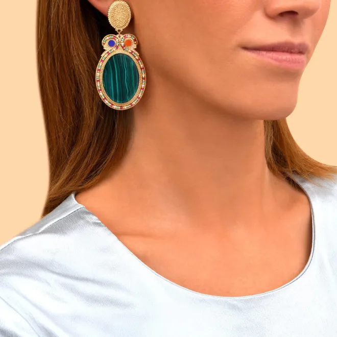 Claudia clip-on earrings - green