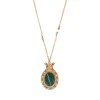 Claudia delicate pendant necklace - green