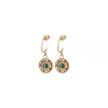 Claudia pierced stud earrings - green