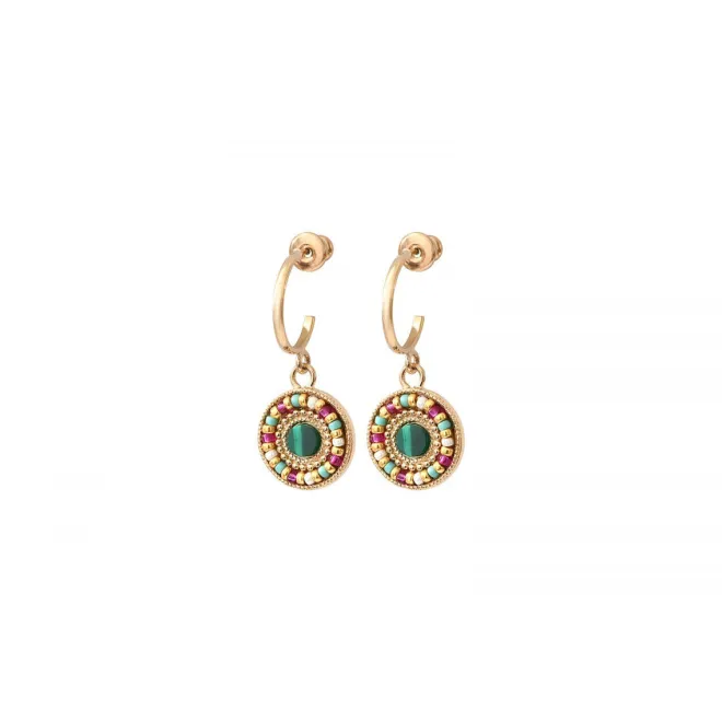 Claudia pierced stud earrings - green