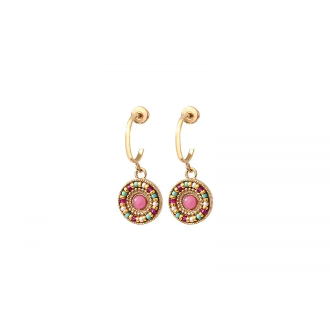 Claudia pierced stud earrings - pink mother-of-pearl