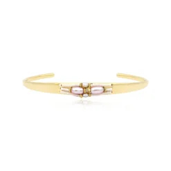 Dakota adjustable bangle bracelet - pearl